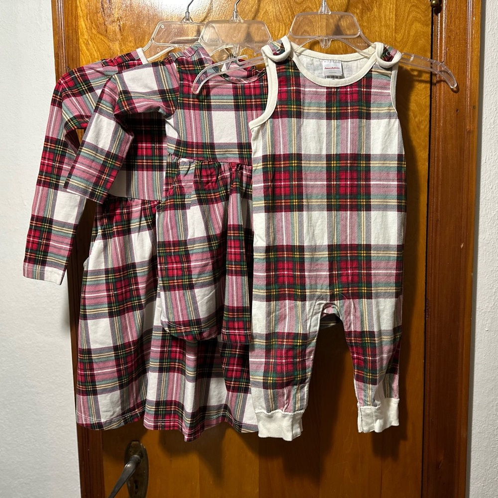 Hanna Anderson size 5, 2, & 18-24m matching bundle.